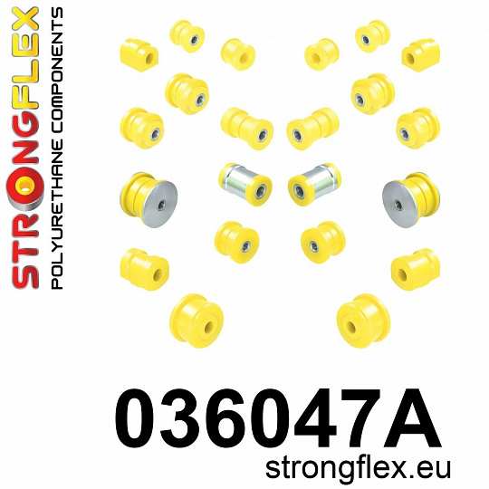 036047A: Strongflex Sada silentbloků předního a zadního zavěšení varianta SPORT