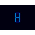 Kompletní LED čtyřhranné svítidlo modré, rozměr: 2 elementy 44 x 88 cm
