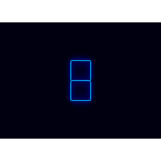 Kompletní LED čtyřhranné svítidlo modré, rozměr: 2 elementy 44 x 88 cm