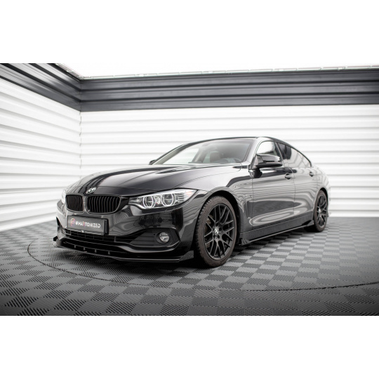 Maxton Design rohové spoilery pod přední nárazník pro BMW řada 4 F36, černý lesklý plast ABS