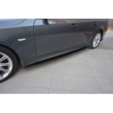 Maxton Design difuzory pod boční prahy pro BMW řada 5 E60, E61, černý lesklý plast ABS, M-Pack