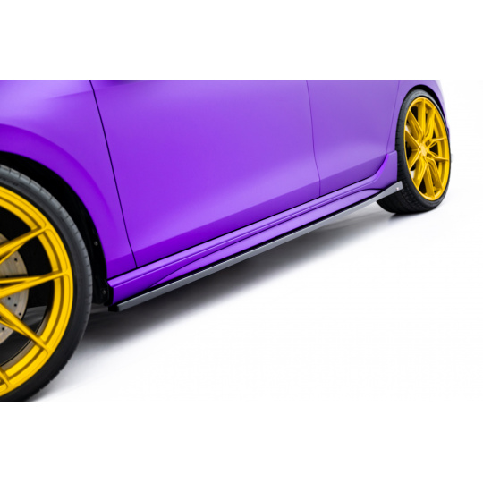 Maxton Design difuzory pod boční prahy ver.2 pro Volkswagen Golf R Mk8, černý lesklý plast ABS