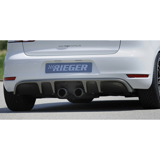 Rieger vložka zadního nárazníku s dvojitými žebry pro Volkswagen Golf 6 vč. GTD, GTI 3-dvéř., 5-dvéř., kabriolet, plast ABS s povrchovou úpravou Carbon-Look