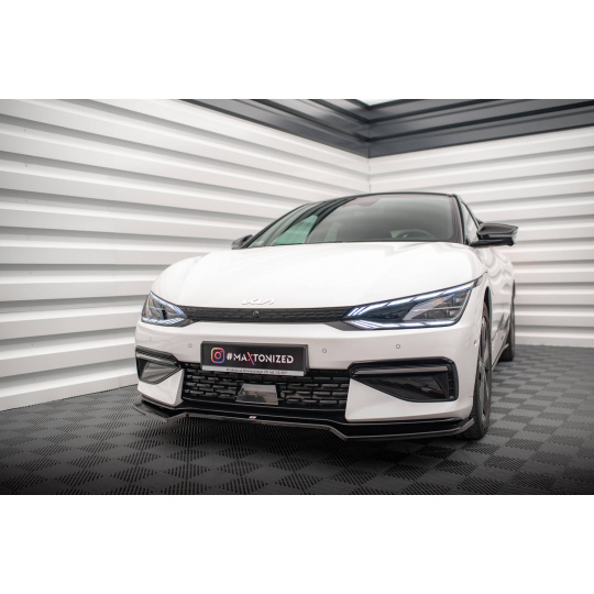 Maxton Design spoiler pod přední nárazník pro Kia EV6 Mk1 GT-Line, černý lesklý plast ABS