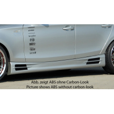 Rieger boční práh mont. strana levá pro BMW řada 1 E87 4-dvéř., sedan vč. faceliftu, r.v. 04/07-08/11, 09/04-03/07, plast ABS s povrchovou úpravou Carbon-Look, s prolisem