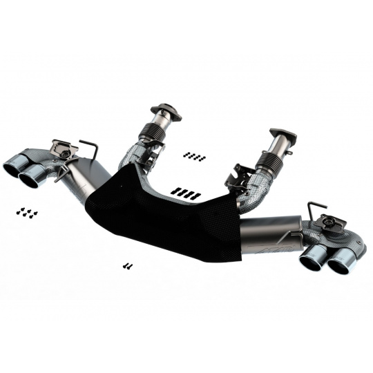 Borla Cat-Back "Atak" pro Chevrolet Corvette Stingray C8 6,2l V8 s automatickou převodovkou, RWD 2-dvéř., r.v. 2020-2021, typ koncovek: chromové