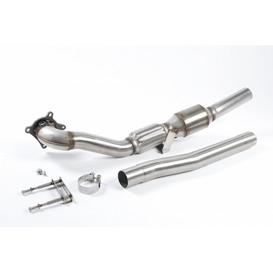 Milltek Sport litinový downpipe s Race katalyzátorem pro Volkswagen Golf Mk6 GTi 2.0 TSI 210PS 2009-2013, Must be fitted with the Milltek Sport 3-inch Race cat-back system