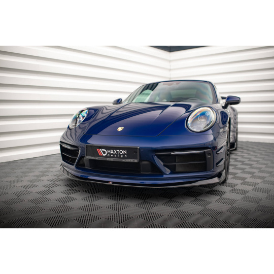 Maxton Design spoiler pod přední nárazník ver.2 pro Porsche 911 992 Carrera/Carrera S Aero, černý lesklý plast ABS