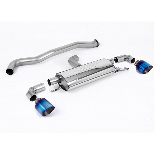 Milltek Sport výfukový systém OPF/GPF Back 3" / 76mm bez rezonátoru (hlasitější) pro Toyota Yaris Gen1 GR/GR Circuit Pack 1.6T (s OPF/GPF) 2020-2024, typ koncovek: GT-115 titanové modré