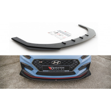 Maxton Design "Racing durability" spoiler pod přední nárazník s rohovými splittery pro Hyundai i30 N Mk3, černý lesklý plast ABS, s černou a červenou linkou Maxton Design "Racing durability" spoiler pod přední nárazník s rohovými splittery pro Hyundai i30 N Mk3, černý lesklý plast ABS, s černou a červenou linkou
