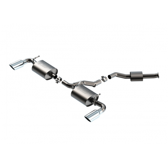 Borla Cat-Back výfukový systém "S-Type" pro Toyota RAV4 Hybrid 2,5L 4Cyl., automat, 4WD, r.v. 2019-2025, barva koncovek: chromové