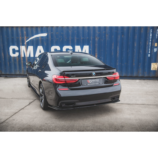 Maxton Design středový spoiler pod zadní nárazník pro BMW řada 7 G11, černý lesklý plast ABS