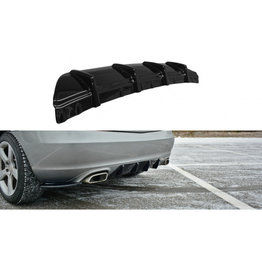 Maxton Design vložka zadního nárazníku pro Mercedes SLK R 172, černý lesklý plast ABS