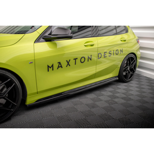 Maxton Design difuzory pod boční prahy v.4 pro BMW řada 1 F40, černý lesklý plast ABS, M-Pack/M135i
