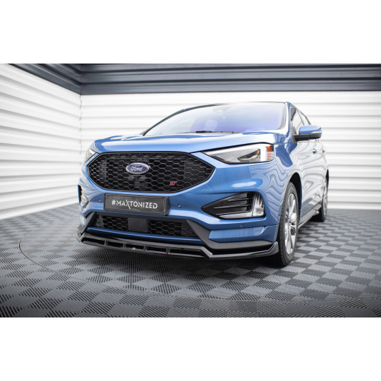 Maxton Design spoiler pod přední nárazník pro Ford Edge Mk2 ST, černý lesklý plast ABS