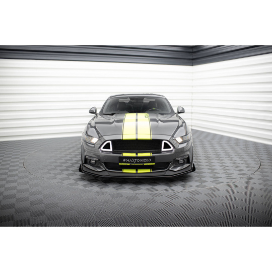 Maxton Design rohové spoilery pod přední nárazník pro Ford Mustang Mk6 GT, plast ABS bez povrchové úpravy