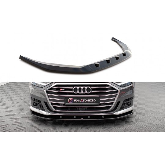 Maxton Design spoiler pod přední nárazník ver.2 pro Audi S8 D5, černý lesklý plast ABS