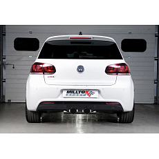 Milltek Sport výfukový systém cat-back Golf R-style 3" Race System pro Volkswagen Golf Mk6 GTi 2.0 TSI 210PS 2009-2013, leštěné koncovky