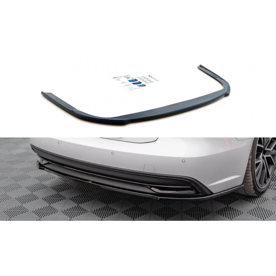 Maxton Design středový spoiler pod zadní nárazník pro Audi A7 C8, černý lesklý plast ABS