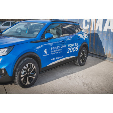 Maxton Design difuzory pod boční prahy pro Peugeot 2008 Mk2, černý lesklý plast ABS