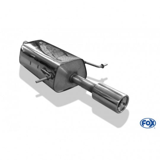 Fox Sportauspuff koncový tlumič výfuku s koncovkou 1x90 Typ 13 pro Dacia Logan Limousine s motorem 1.4, 1.6