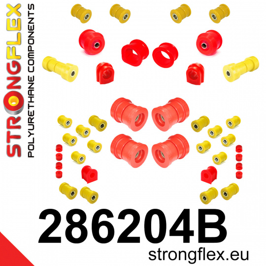 286204B: Strongflex Kompletní sada silentbloků pro zavěšení R33 R34 AWD