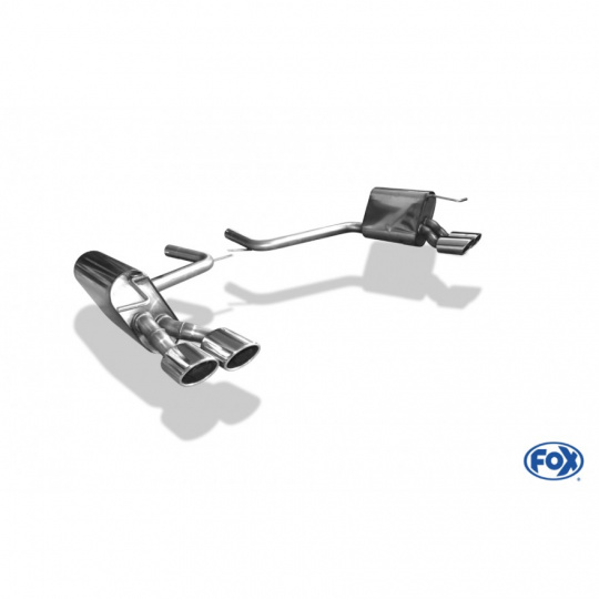 Fox Sportauspuff koncový tlumič výfuku s koncovkou 2x106x71 Typ 32 na obou stranách pro Mercedes třída E W211 s motorem 1.8, 2.6, 2.8 CDI, 3.0, 3.2, 3.2 CDI, 3.5, 4.0 CDI, 5.0