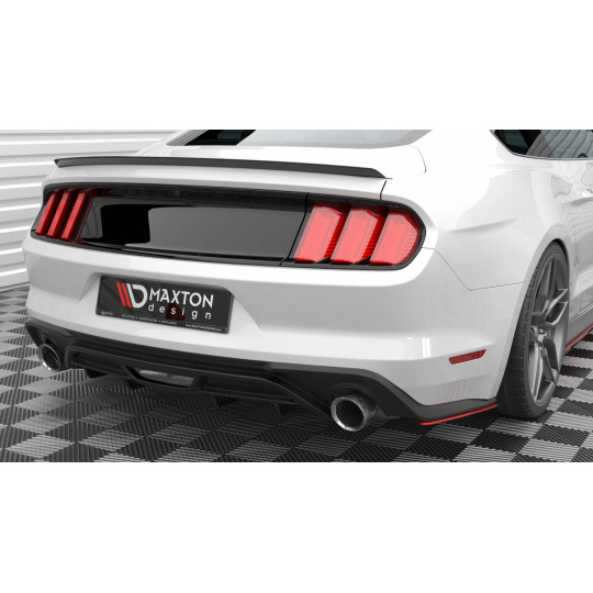 Maxton Design boční difuzory pod zadní nárazník ver.2 pro Ford Mustang Mk 6 Facelift, černý lesklý plast ABS