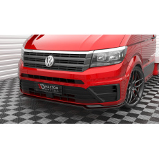 Maxton Design spoiler pod přední nárazník ver.2 pro Volkswagen Crafter Mk2, černý lesklý plast ABS