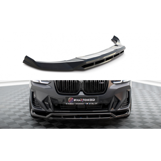 Maxton Design spoiler pod přední nárazník pro BMW X3 G01 Facelift M-Pack, černý lesklý plast ABS