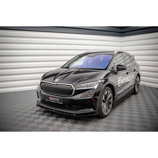 Maxton Design spoiler pod přední nárazník ver.3 pro Škoda Enyaq iV Mk1, černý lesklý plast ABS
