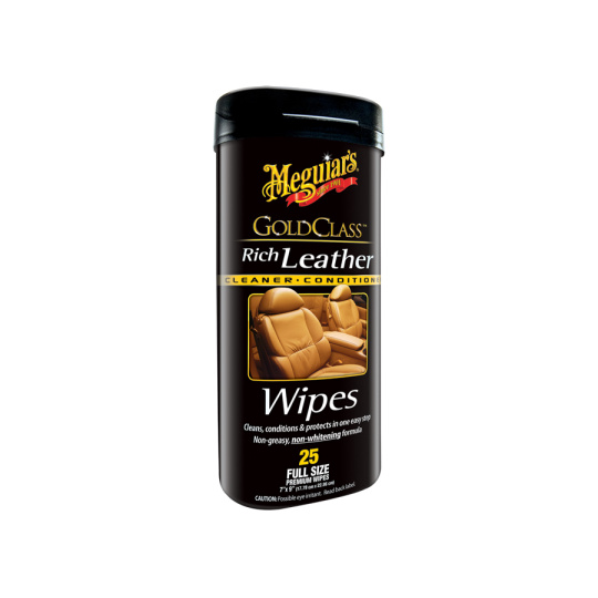 Meguiar's Gold Class Rich Leather Wipes - ubrousky na údržbu přírodní i umělé kůže, 25 ks