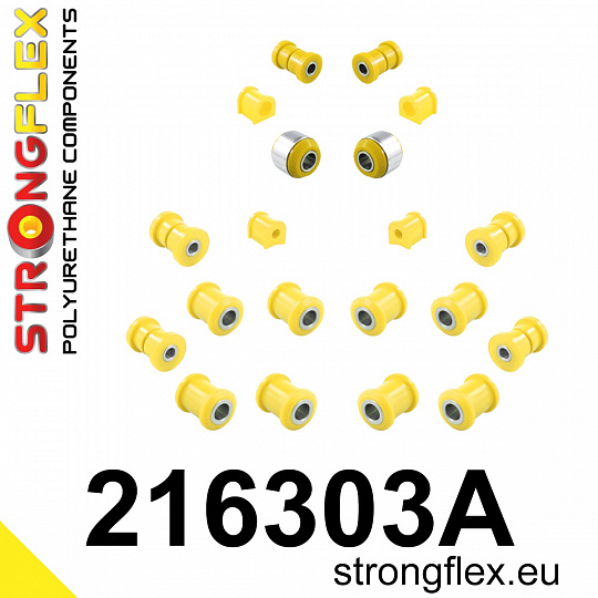 216303A: Strongflex Kompletní sada silentbloků zavěšení varianta SPORT 216303A: Strongflex Kompletní sada silentbloků zavěšení varianta SPORT