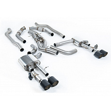 Milltek Sport výfukový systém cat-back bez rezonátoru (hlasitější) Twin 80mm pro Audi S8 D5 4.0 TFSI V8 Sedan (bez OPF/GPF US/ROW) 2020-2024, typ koncovek: JET-115 karbonové