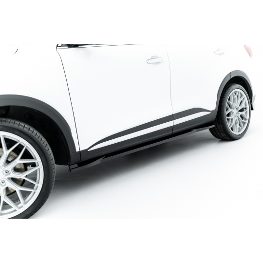 Maxton Design difuzory pod boční prahy pro MG HS Mk1 Facelift, černý lesklý plast ABS