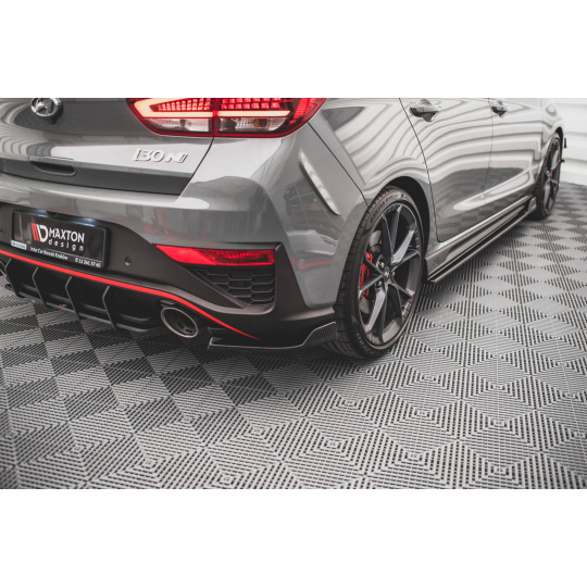 Maxton Design boční difuzory pod zadní nárazník ver.3 pro Hyundai i30 N MK3 Facelift, černý lesklý plast ABS