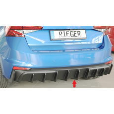 Rieger vložka zadního nárazníku pro orig. koncový tlumič výfuku pro Škoda Fabia PJ hatchback, 06/21-, plast ABS bez povrchové úpravy, mont. strana Rieger vložka zadního nárazníku pro orig. koncový tlumič výfuku pro Škoda Fabia PJ hatchback, 06/21-, plast ABS bez povrchové úpravy, mont. strana