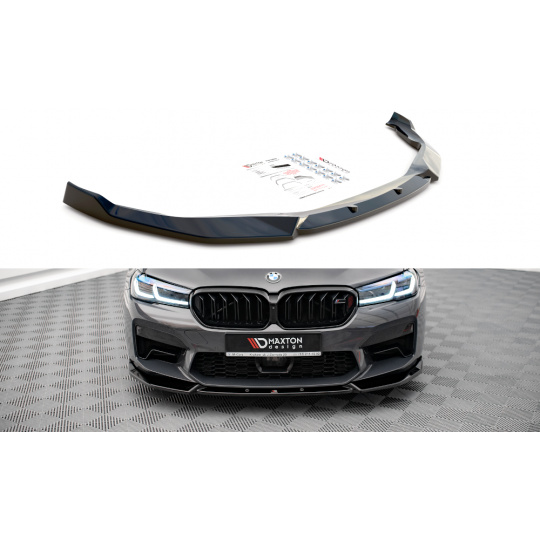 Maxton Design spoiler pod přední nárazník pro BMW M5 F90 Facelift, černý lesklý plast ABS