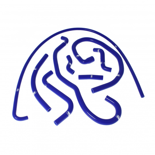 Samco Sport 8-dílná sada silikonových hadic pro doplňkové vedení chladicí kapaliny pro Ford Escort Mk3 1985 - 1987 RS Turbo serie 1, barva: modrá