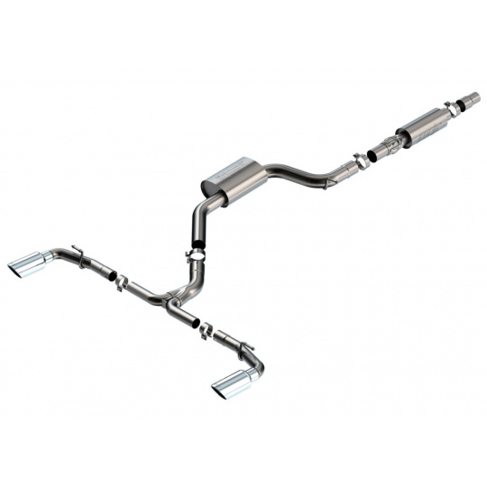 Borla Cat-Back výfukový systém "S-Type" pro Volkwagen GTI MK8, DSG automat/manual, FWD, 4-dveř., hatchback, r.v. 2022-2023 , typ koncovek: chromové