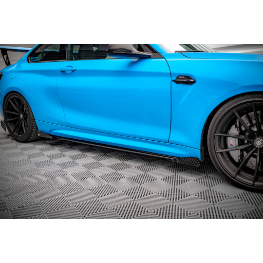 Maxton Design křidélka bočních difuzorů pro BMW M2 F87, černý lesklý plast ABS