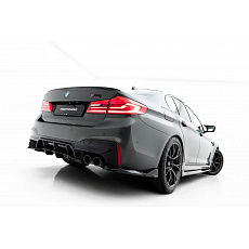 Maxton Design spoiler pod zadní nárazník s žebrováním pro BMW M5 F90, F90 Facelift, černý lesklý plast ABS