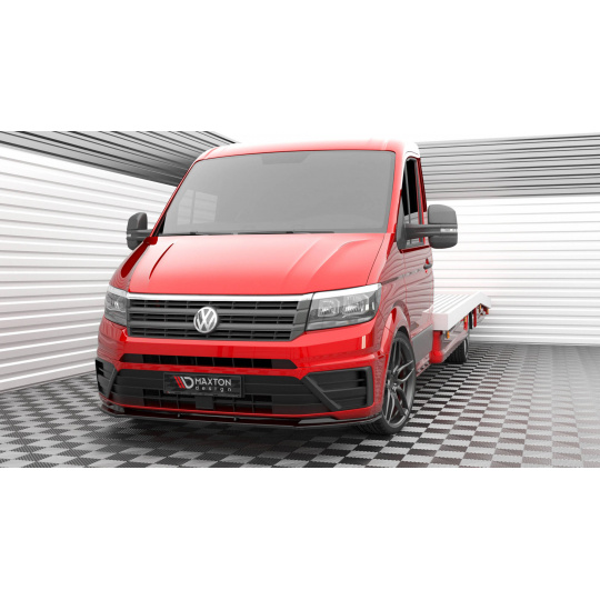 Maxton Design spoiler pod přední nárazník pro Volkswagen Crafter Mk2, černý lesklý plast ABS