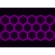 Kompletní LED hexagonové svítidlo růžové, rozměr: 17 elementů 504 x 238 cm