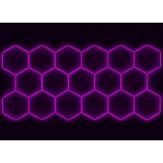 Kompletní LED hexagonové svítidlo růžové, rozměr: 17 elementů 504 x 238 cm Kompletní LED hexagonové svítidlo růžové, rozměr: 17 elementů 504 x 238 cm