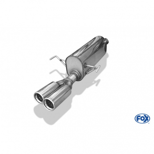 Fox Sportauspuff koncový tlumič výfuku s koncovkou 2x76 Typ 13 pro Opel Astra H s motorem 1.6 Turbo, 2.0 Turbo, Kombi