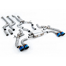 Milltek Sport Downpipe-back (náhrada OPF/GPF) pro BMW X3 X3M / X3M Comp (G01) 3.0 (s OPF/GPF S58 - facelift) 2022-2024, GT-115 titanově modré koncovky