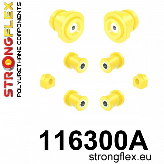 116300A: Strongflex Sada silentbloků zadního zavěšení varianta SPORT 116300A: Strongflex Sada silentbloků zadního zavěšení varianta SPORT