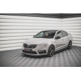 Maxton Design spoiler pod přední nárazník ver.1 pro Škoda Octavia RS Facelift Mk3, černý lesklý plast ABS