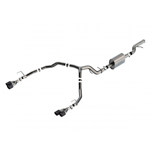 Borla Cat-Back výfukový systém "S-Type" pro Chevrolet Tahoe Premier/Tahoe High Country/Tahoe Z71/Tahoe RST 6.2L, V8, automat, 2WD/4WD, 4-dvéř., r.v. 2021-2024, typ koncovek: karbonové